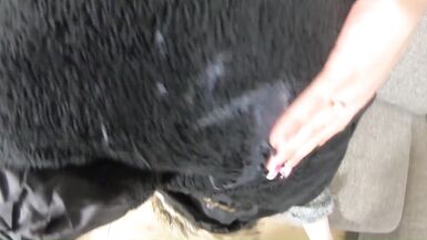 Milfycalla- Prev-a Lot of Cum on My Old Black Fur Downjacket 177 - 15 image