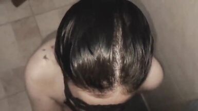 I saw my stepbrother in the shower and I couldn't hold back the urge to give him a blowjob - 5 image