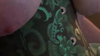 Milf wife in a corset gets her wet pussy fucked