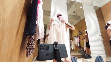 Hot amateur wife tries on clothes in dressing room. Sexy latina hairy pussy, big tits, big ass, big nipples. - 15 image