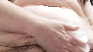 Wife cleaning her hairy pussy - 5 image