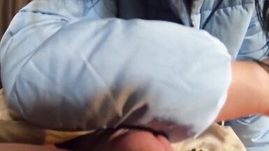 Milfycalla- a Lot of Cum on My New Sky Blue Down Jacket and White Pantyhose 179 Prev - 13 image
