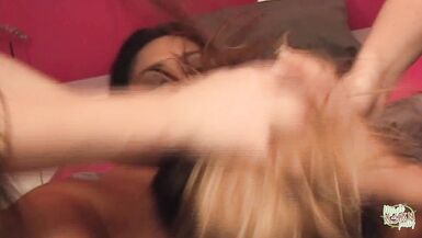 Lesbian Orgy with a Bunch of Horny Asian Vixens Taking on White Chicks - 11 image