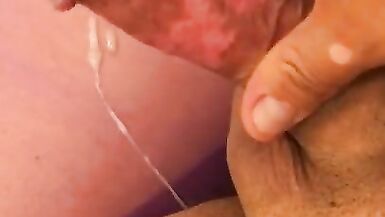 Sexy Purple Bodystocking Cumshot