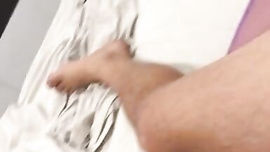 Sexy Purple Bodystocking Cumshot