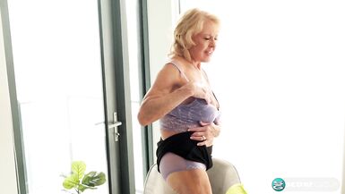 Our oldest GILF ever returns so show off her tits and finger - 8 image