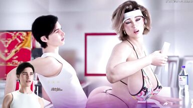 Apocalust - Perfect MILF Stepmom With Big Boobs Gets Fucked By Her Tenant With Massive 10 Inch Cock, MILF Gets Her Huge Sized Boobs Cum Covered - 3D Хентай Порно Игры - 12 image