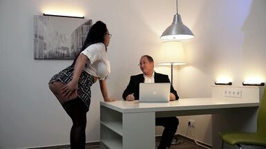 German Curvy Big Boobs and Ass Secretary Seduce to Hard Fuck at Office - 2 image