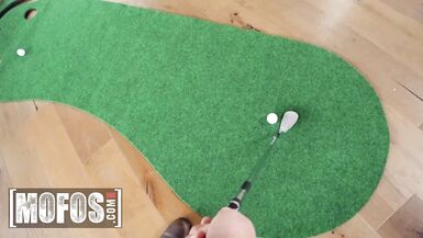 MOFOS - Aila Donovan And Zac Wild Decide To Have Some Fun Together After Some Golf And They Fuck Wildly On The Floor - 2 image