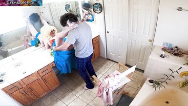 Stepson caught on camera being more than just helpful with stepmom dressing in the bathroom - 7 image