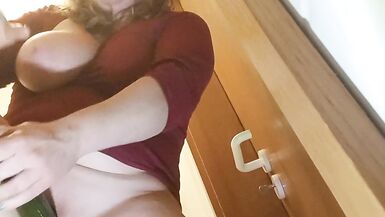 Hot stepmom cums in the toilet - 2 image