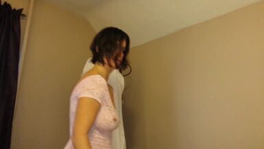 Sexy Size Sevens Poking Through Her Shirt - 1 image