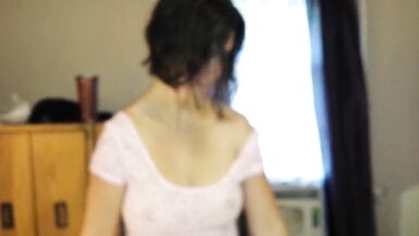 Sexy Size Sevens Poking Through Her Shirt - 2 image
