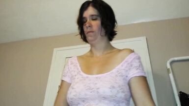 Sexy Size Sevens Poking Through Her Shirt - 5 image