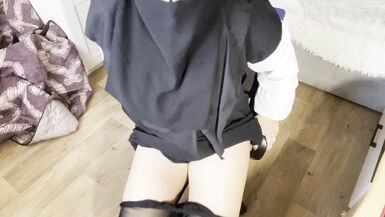 Turkish xxx video with beautiful eyes in hijab masturbates in pantyhose - 10 image