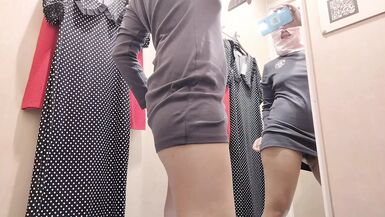 Naughty sexy milf tries on naked clothes. Latina hairy pussy tries on clothes. - 1 image