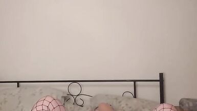 playing with shaven pussy in stockings, hoots and Basque - 15 image