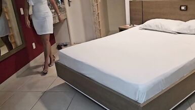 I'm a cuckold and my hot wife invited the waiter to go to the motel and look at her happiness with the thickness of her cock - 2 image