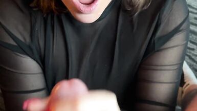 MILF in Glasses POV Blowjobhandjob, Cumshot - 10 image