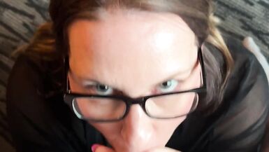 MILF in Glasses POV Blowjobhandjob, Cumshot - 15 image