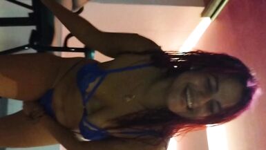 wife dancing and seducing virgin boy with a sexy micro thong and sucking his cock hard before he cums inside her