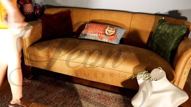 Ultimate tease of Big Tits Hot Blonde who wants to take big cock cum on her body but with masturbating only - 1 image