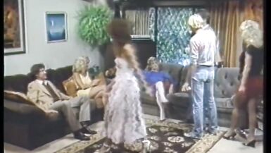 Vintage Orgy of Beautiful Busty MILFs with Hairy Pussy Fucked and Cummed in Mouth by Many Big Cocks - 2 image