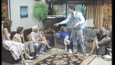 Vintage Orgy of Beautiful Busty MILFs with Hairy Pussy Fucked and Cummed in Mouth by Many Big Cocks - 3 image
