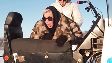 Seduced stepmother in the field in winter - 15 image