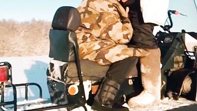 Seduced stepmother in the field in winter - 2 image