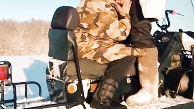 Seduced stepmother in the field in winter - 3 image