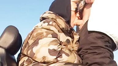 Seduced stepmother in the field in winter - 5 image