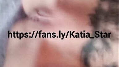 Katia Star skinny fit fake tits bimbo plays with herself and cums on cam