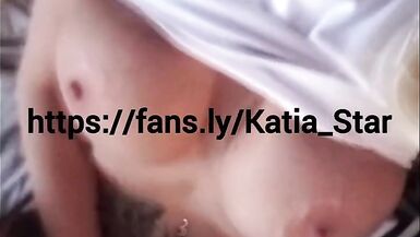 Katia Star skinny fit fake tits bimbo plays with herself and cums on cam