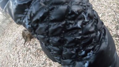 Blow-job in the Woods with My Husband Friend- Down-jacket Fetish 249 - 13 image