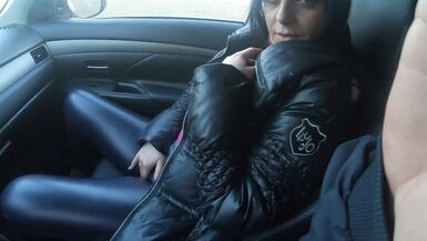 Blow-job in the Woods with My Husband Friend- Down-jacket Fetish 249 - 4 image