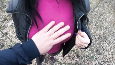 Blow-job in the Woods with My Husband Friend- Down-jacket Fetish 249