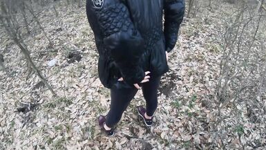Blow-job in the Woods with My Husband Friend- Down-jacket Fetish 249 - 7 image
