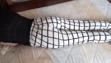 Stepson masturbates with my ass, jeans up and jeans down. He wants to fuck me. - 13 image