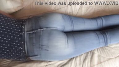 Stepson masturbates with my ass, jeans up and jeans down. He wants to fuck me. - 8 image