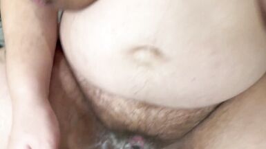 Cuckold POV: My pregnant wife having double creampie inside her hairy pussy from amateur threesome - 13 image