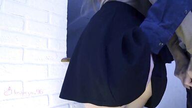 My neighbor can't hold back his desire and lifts my skirt to fuck me. - 3 image