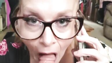 Mom Sucks off Step Son Cock while his Dad is on the Phone ***ROLE PLAY*** - 3 image