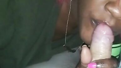 Petite Red Top Ebony can't Stop Slurping on Austin Dripp's White Top!! - 3 image