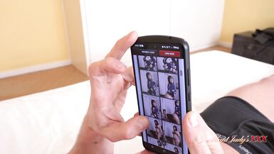 AuntJudysXXX - Mature MILF Mrs. Maggie Moon Catches Her Lazy Tenant Watching MILF Porn - 1 image