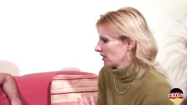Shy German MILF Getting Sprayed with Warm Cum - 4 image