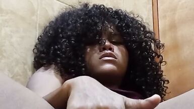 Beautiful big ass ebony shows you her ass and rubs her delicious pussy for you - 11 image