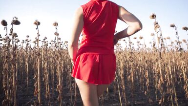 Hot Milf In Short Skirt Teases Her Sexy Thong Ass Outdoors