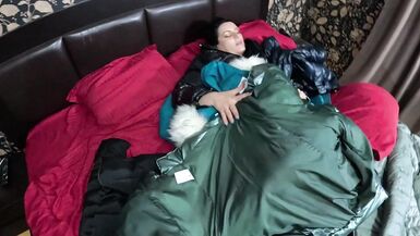 Several shiny down-jackets used for fucking and masturbating 267