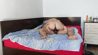 Amateur couple crazy sex in the bedroom. Hot couple foreplay, oil massage on the body.